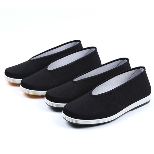 Old Beijing Cotton Shoes for Men, Spring and Autumn Leisure, Middle-aged and Elderly Black Cotton Shoes, Social Shoes, Kung Fu Performance Shoes, Round Mouth Cotton Shoes, Wholesale