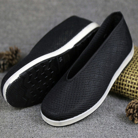 Old Beijing Cotton Shoes for Men, Spring and Autumn Leisure, Middle-aged and Elderly Black Cotton Shoes, Social Shoes, Kung Fu Performance Shoes, Round Mouth Cotton Shoes, Wholesale