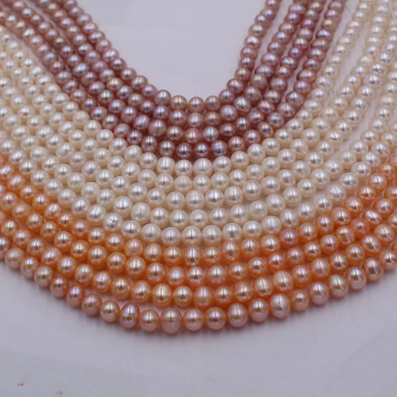 養殖場直銷天然淡水珍珠散珠 手工diy飾品配件沖頭近圓形珍珠批發