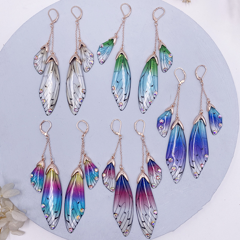 Elegant long crystal earings