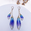 Long crystal earings, fresh earrings, gradient