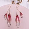 Long crystal earings, fresh earrings, gradient