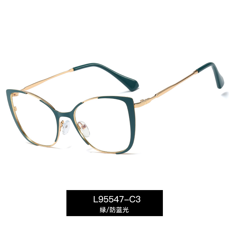 L95547 new metal anti-Blue ray goggles fashion flat mirror female fashion frame glasses wholesale spot