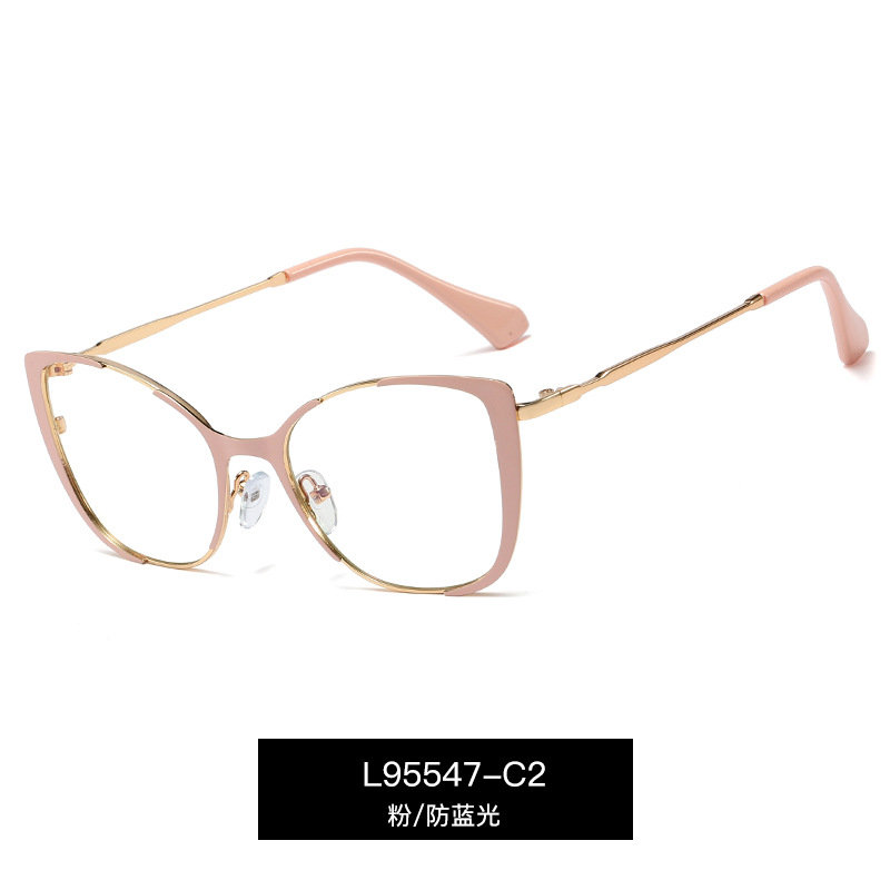 L95547 new metal anti-Blue ray goggles fashion flat mirror female fashion frame glasses wholesale spot