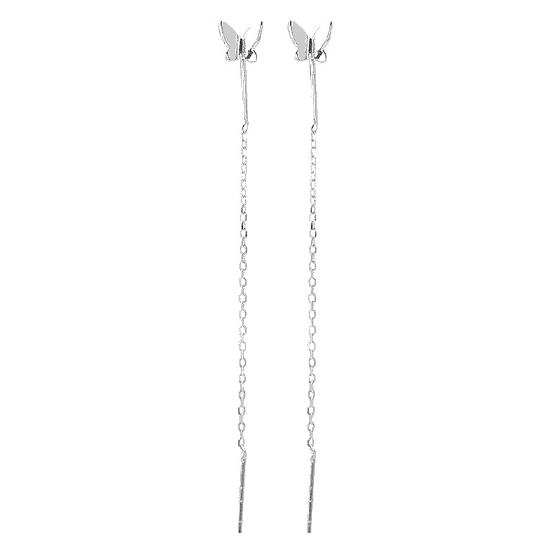Pendientes de mariposa de baile de luz de diseño creativo romántico Pendientes románticos Pendientes largos de temperamento de hadas súper accesorios de regalo japoneses y coreanos femeninos
