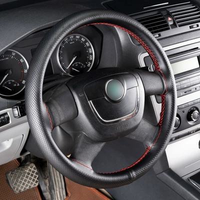 Steering wheel cover, cover universal non-slip cowhide car