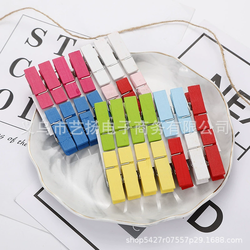 Оптовая продажа фабрики деревянные 4,5*1,2 см цветной фото деревянный зажим DIY аксессуары ручной работы основной цвет фото деревянный зажим