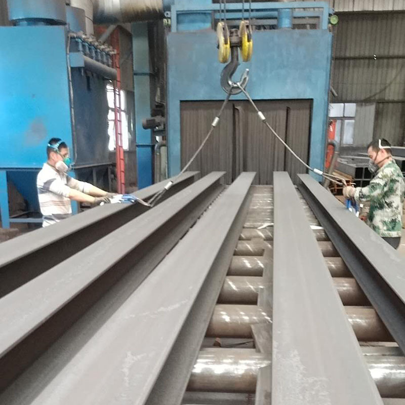 加工q235bh型钢喷漆钢柱钢梁除锈喷砂h型钢钢构镀锌镀锌喷漆