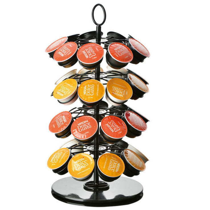 DOLCEGUSTO Cápsula de café rack Duqu KUSI bolsa de café caja de almacenamiento rack árbol de Navidad de 36 piezas de rotación