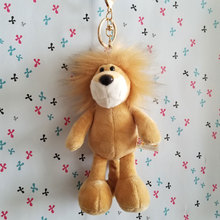狮子挂件钥匙扣毛绒玩具玩偶黄狮子双扣包包配饰