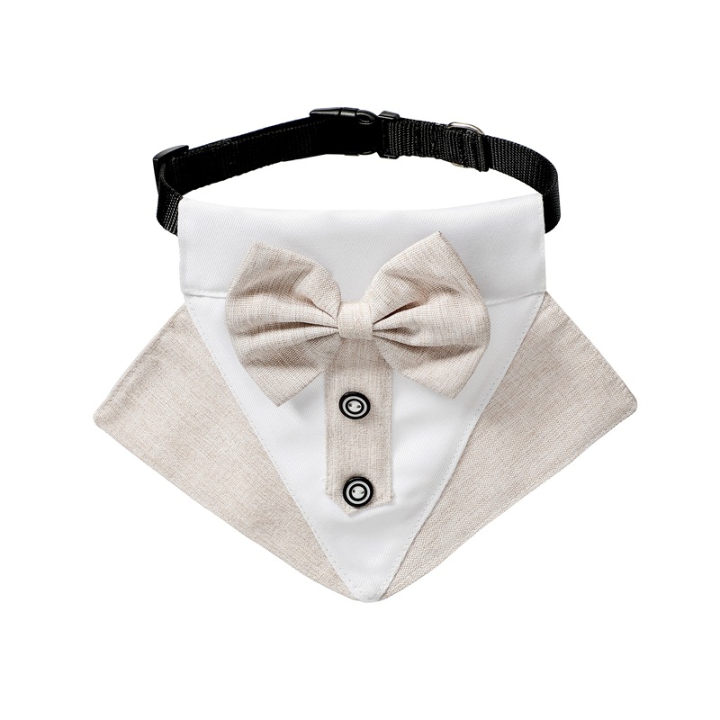 Fabricante en stock transfronteriza nueva Toalla de saliva para mascotas collar de mascotas perro traje de boda ropa para mascotas Toalla de triángulo