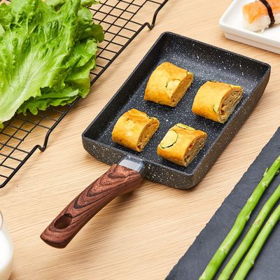 Cross border Cookware Figs burn square Mini Maifanite Omelette pan household Flat bottom Breakfast pot steak Frying pan