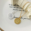 远梵 Retro small design necklace, brand coins, pendant, silver 925 sample, European style