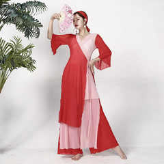 Honghua classical dance clothing, gauze dance practice clothing, elegant ancient Chinese style belly dance performance clothing