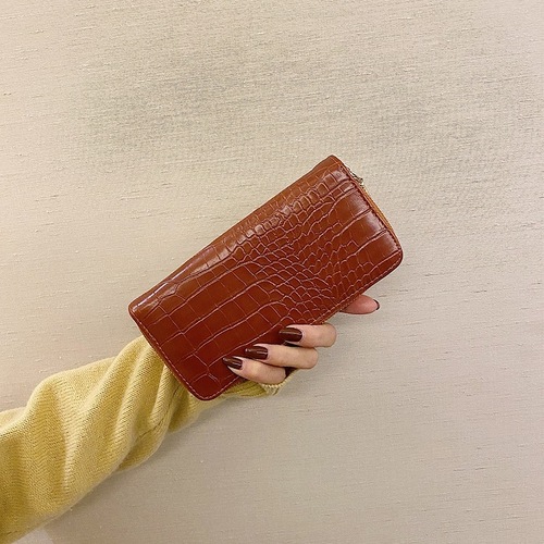 Crocodile pattern clutch bag ladies purse French pattern long zipper clutch women's wallet wallet ladies purse