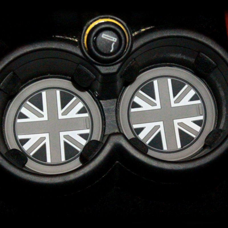 Подходят для BMW MINI, чёрно-белая клетка, подстаканник для авто, противоскользящая подкладка, грязезащитная вставка