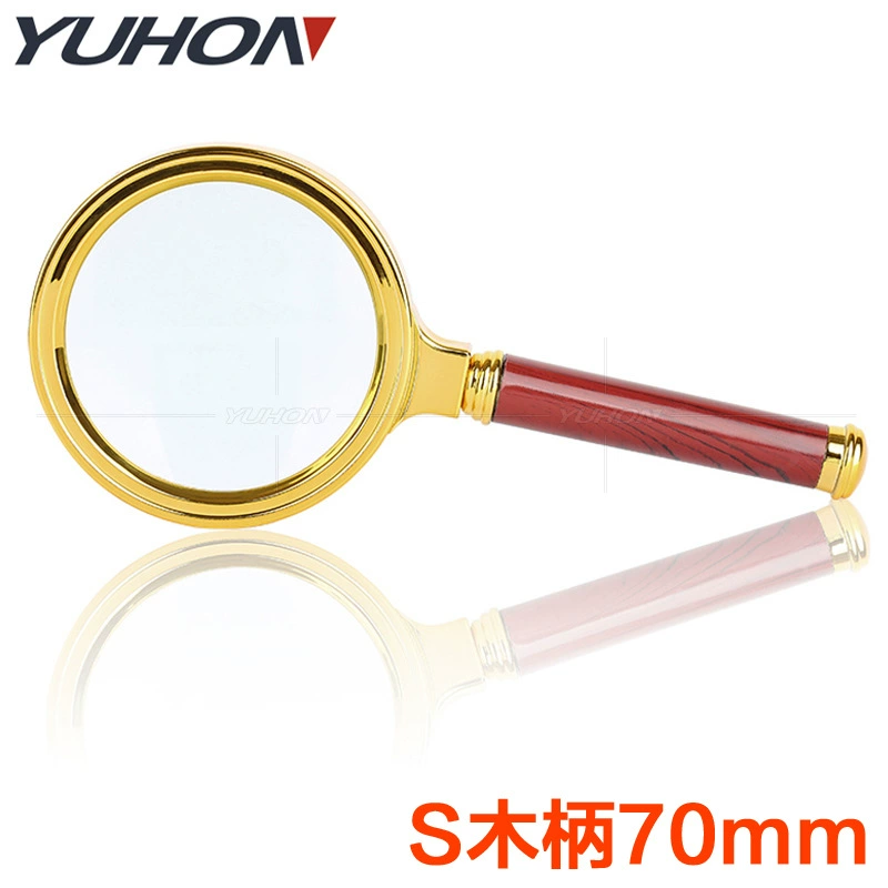 Имитация красного дерева ручка увеличительное стекло для студентов для пожилых людей чтение Ручной Позолоченный Пограничный завод прямой магазин 10 юаней горячая распродажа