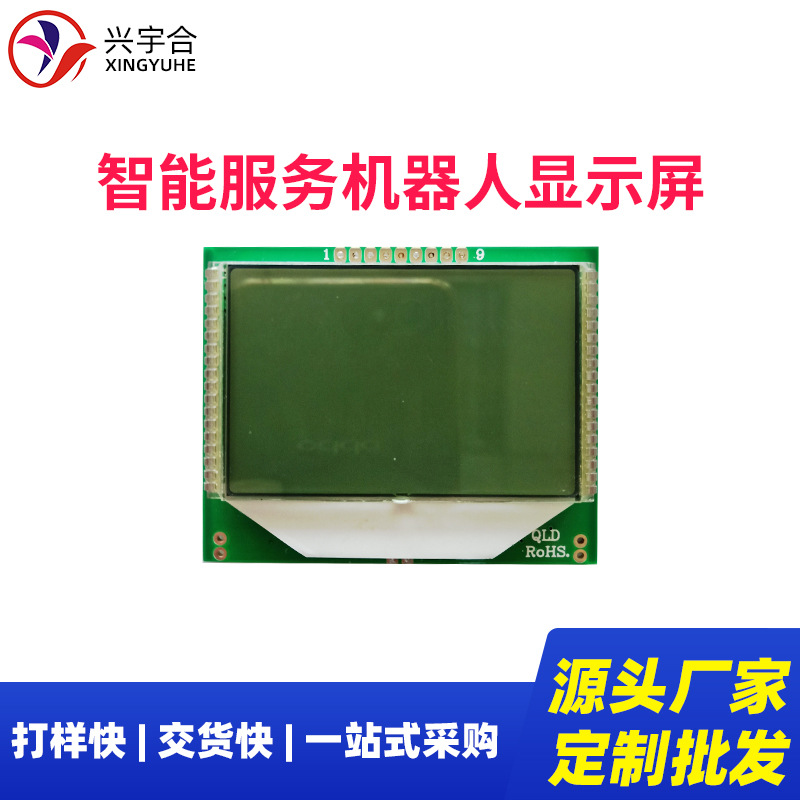 兴宇合 智能服务机器人显示屏LCD黑白屏段式智能扫地机器人显示屏