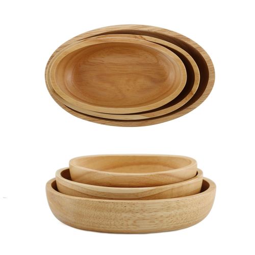 yfjy Rubber Bowl Plate Set Ins Dinner Plate Wood Fruit Plate Mug Wood Bowl Home Kitchen Supplies Wholesale