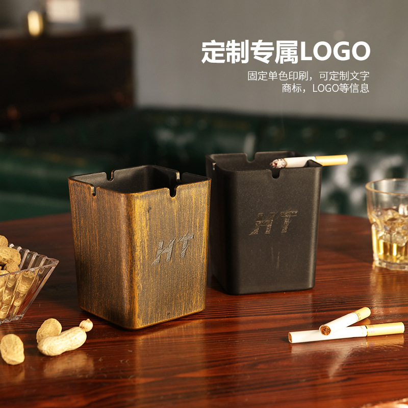 플라스틱 재떨이 창조적 인 복고풍 홈 재떨이 바 호텔 KTV 카페 사무실 인쇄 로고