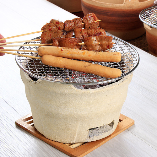 Outdoor barbecue stove indoor outdoor side stove commercial hot pot charcoal stove barbecue stove mud stove stainless steel grilling net