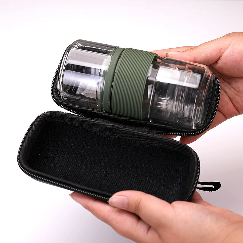 Портативный дорожный чайный набор с быстроразъемными стеклянными чашками, сумкой для хранения, чайником, одной чашкой и двумя чашками, портативное хранение.