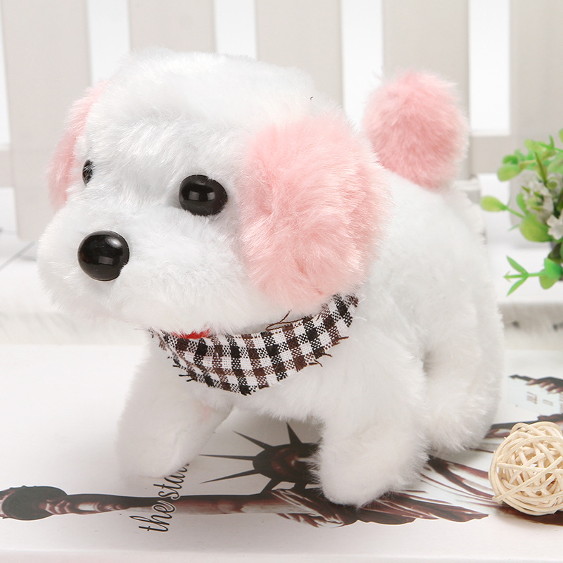 Juguete de simulación para niños perro eléctrico 1-3 peluche conejito gato mascota puesto peluche electrónico para mascotas