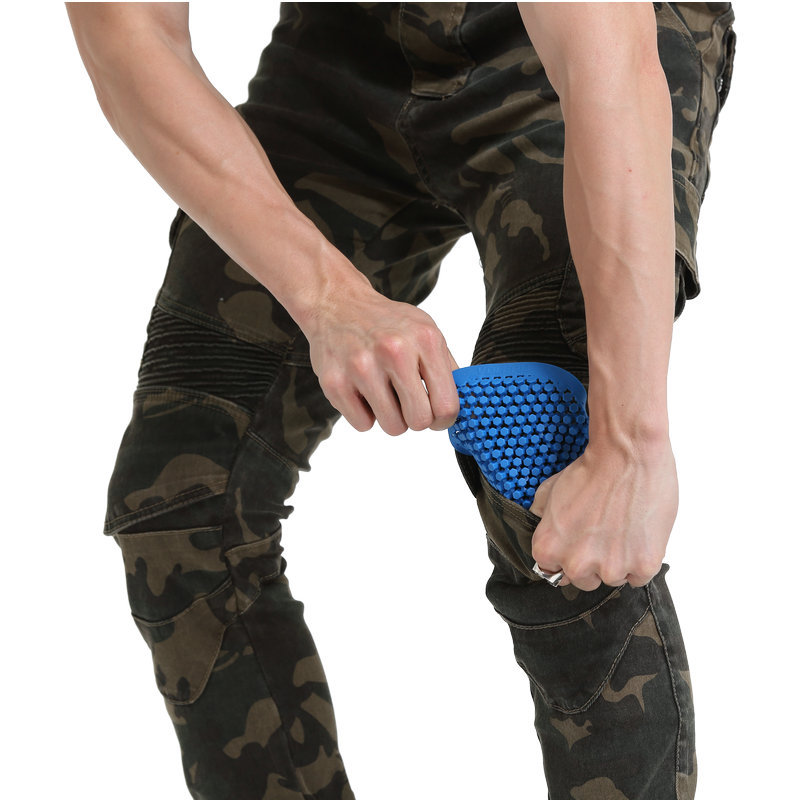 Pantalones vaqueros de la motocicleta hombres off-road camuflaje multi-bolsa overoles Kevlar máquina Shatter crianza Pantalones