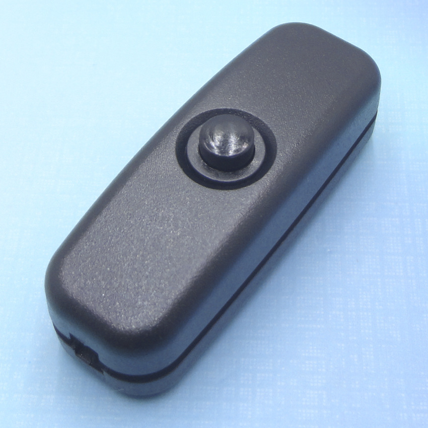 厂家直供 黑色按钮式线上开关 床头灯开关