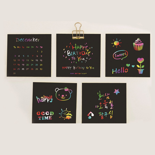 Yuelu YUELU sticky notes scratch-off paintings 100 pieces of colorful message scratch-off paper creative cross-border best-selling graffiti paintings