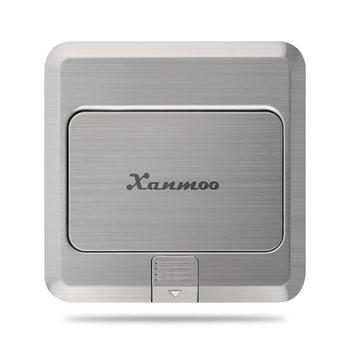 Dazzling five-hole floor plug stainless steel gray floor plug household waterproof network floor plug ground socket five-hole floor plug