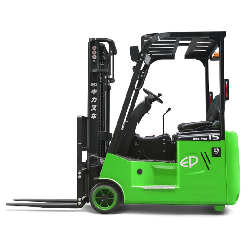Capacidad de 1,5 toneladas de carretilla elevadora eléctrica de tres puntos de apoyo elevación de carga y descarga de baterías de litio conductor de balance de carga pesada