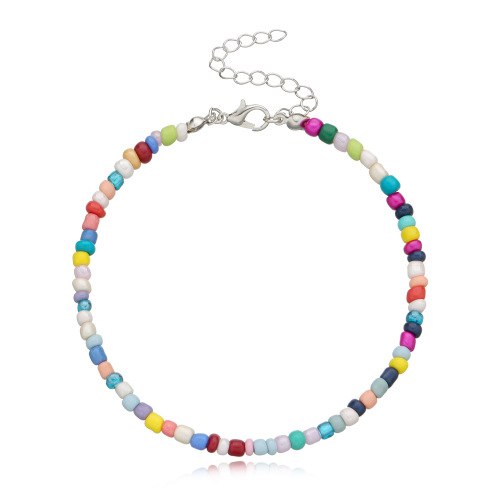 Amazon Best Selling Cross-Border Jewelry for Women - Fashion Handmade Adjustable Ankle Chain with Colorful Rice Beads