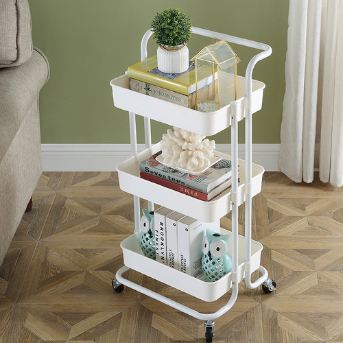 Home Bathroom Kitchen Corner Small Cart Multi-layer Lightweight Portable Detachable Storage Rack Snacks Toys Storage