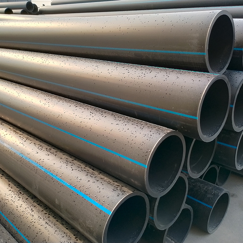 【润硕】pe大口径排水排污管实壁管聚乙烯黑色直管厂家长期供货