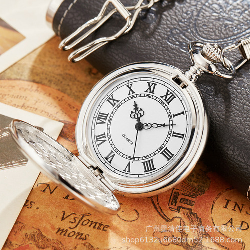 Factory direct selling hot selling classic carved 114 flip pocket watch retro watch men and women student gift hanging watch pocket watch
