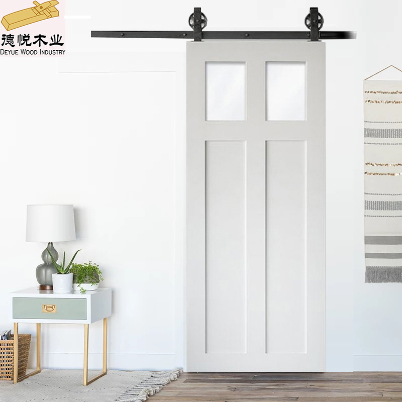 Nanjing Deyue Wood Industry Company American Design Solid Wood Barn Door Kitchen Storage Partition Door Sliding Door Customization