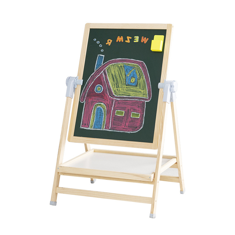 Tablero de dibujo para niños Soporte de tablero de escritura magnética de doble cara Tablero de dibujo de escritura plegable ajustable