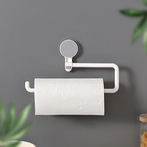 Multi-functional rotating kitchen storage rack without drilling, invisible bathroom towel and paper towel holder, cling film holder and organizer shelf