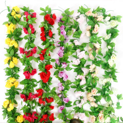 Simulated rose vines, fake flower rattan air conditioning pipes to cover living room ceiling decoration, plastic vine winding wholesale