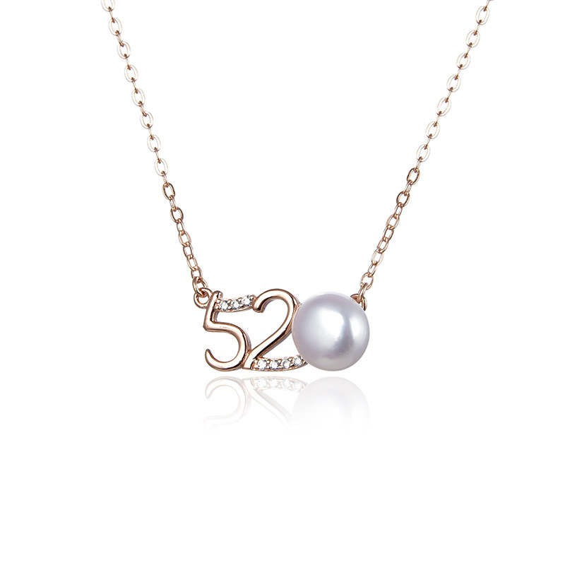 Diamante 520 collar de perlas agua dulce femenina s925 plata esterlina estilo coreano elegante clavícula cadena regalo del amante Día San Valentín