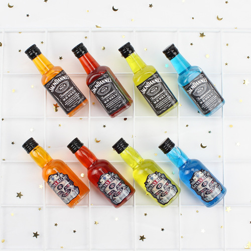 Simulated whiskey and wine ornaments, mini wine bottles, men's Father's Day card, birthday cake baking decoration