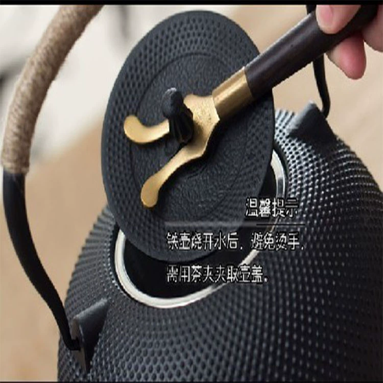 New creative pure copper kettle clamp wooden handle kettle fork teapot lid clamp Kung Fu tea ceremony accessories manufacturer supplies