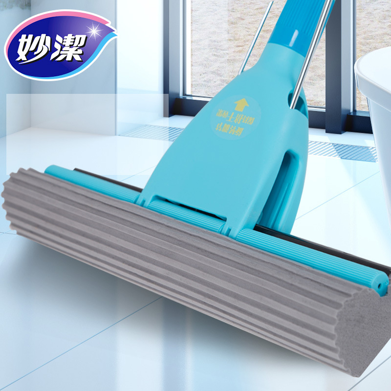 Miaojie Juyi Glue-absorbing Cotton Mop Household Hand-washable Sponge Water-absorbing Widened Mop Head Bathroom Mop Clean Floor