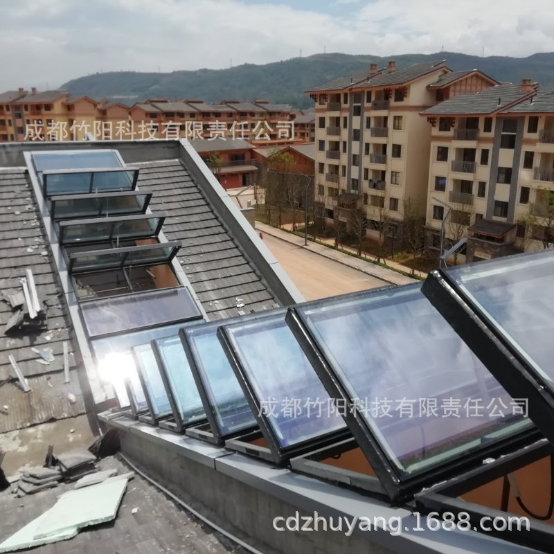 链条式开窗机消防排烟窗 开窗器三角型天窗 三角形天窗一字型天窗