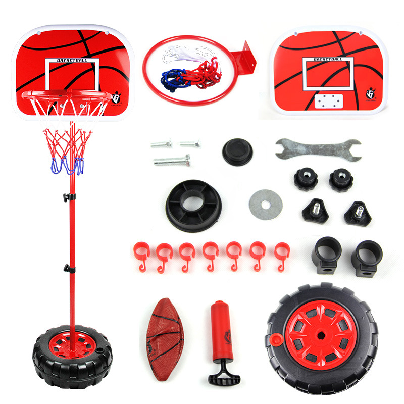 Children's Thickened and Reinforced Tire Chassis Outdoor and Indoor Sports Iron Pole Basketball Hoop Iron Frame Throwing and Lifting Basketball Hoop Toy
