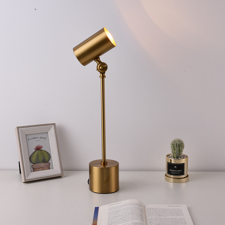 Lámpara de Mesa LED de Diseño Europeo, Estilo Simple, de Mármol, Estilo Lujoso Dorado, Popular en Internet, para Comercio Exterior