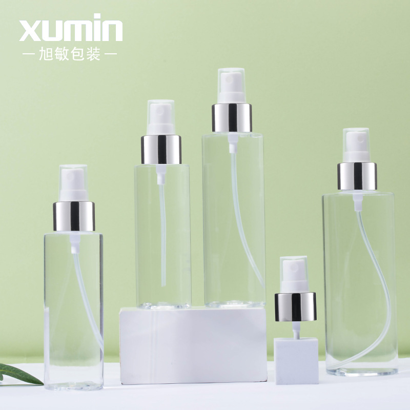 现货pet平肩透明塑料纯露瓶化妆品分装瓶爽肤水空瓶旭敏包材跨境