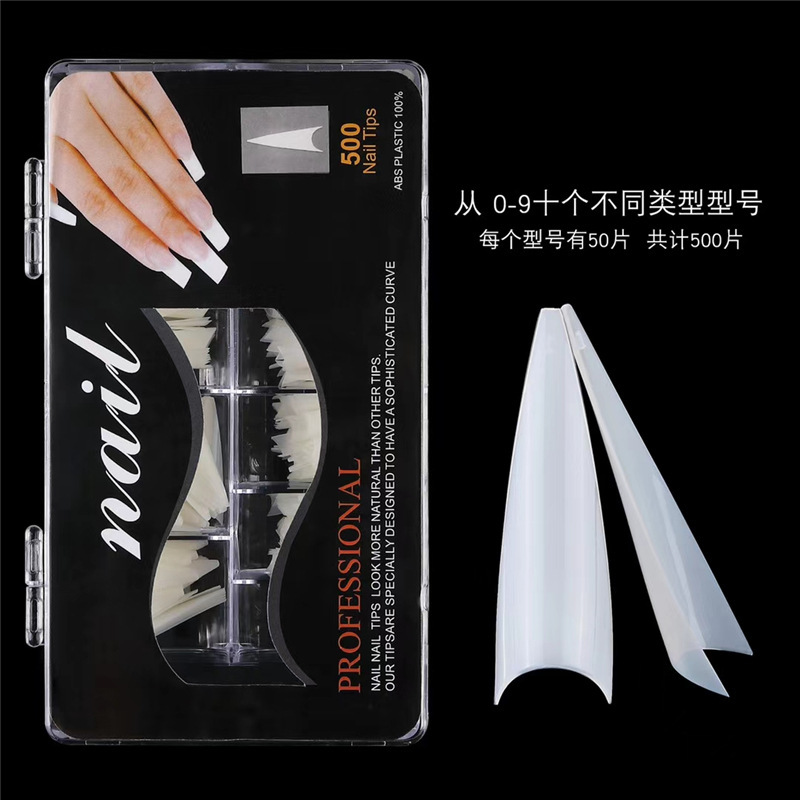 European and American nail tools fake nails 500 boxed nail finished French ghost pointed armor with transparent nail European and American nail tools fake nails 500 boxed nail finished French ghost pointed armor with transparent nail
