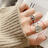 Retro fashionable one size brand ring hip-hop style, European style, silver 925 sample, Japanese and Korean, simple and elegant design, punk style, on index finger